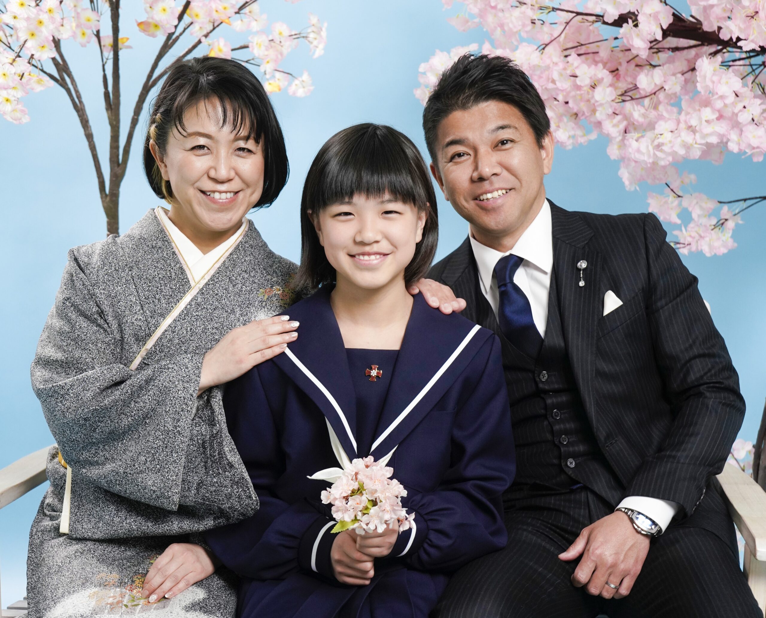 入学式　家族写真